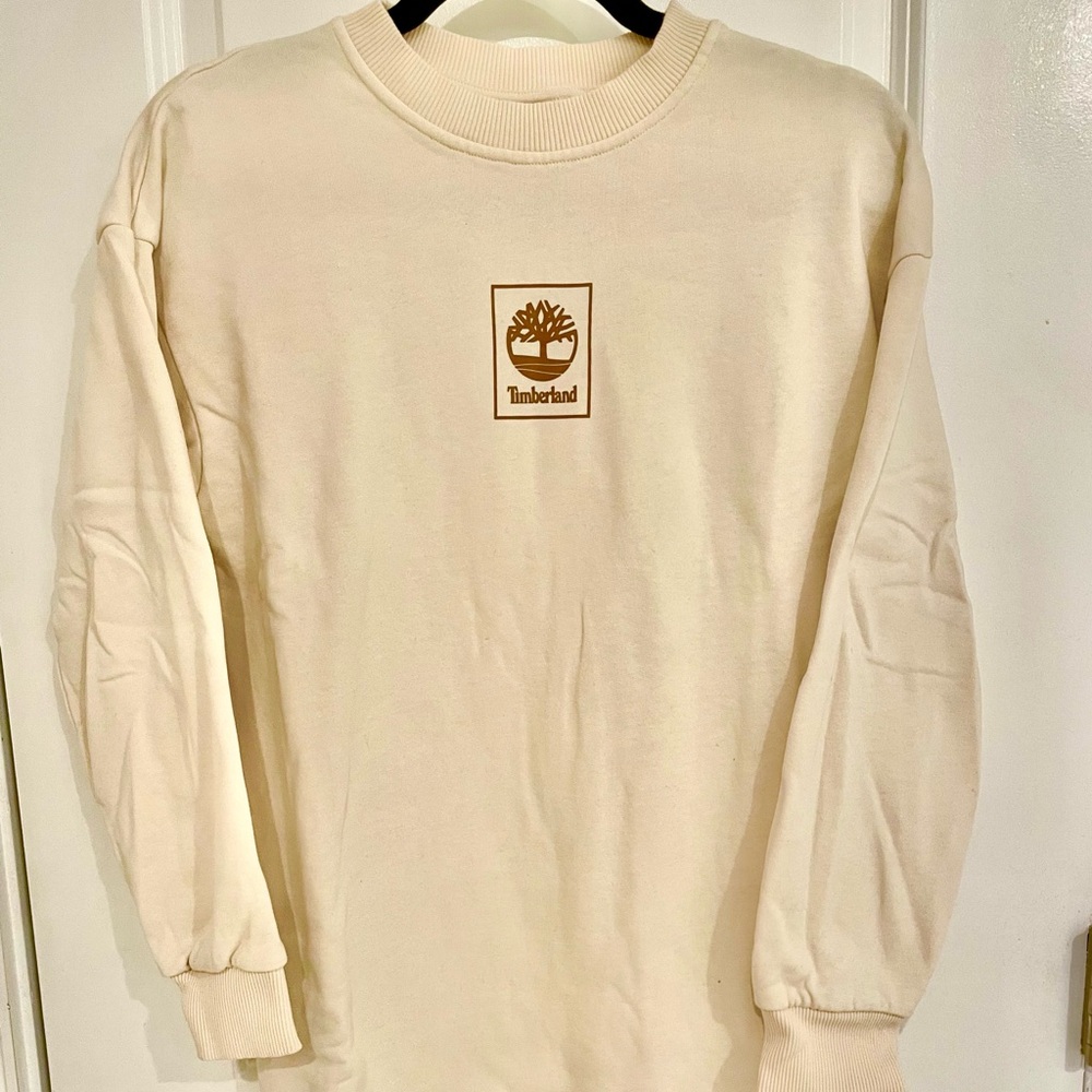 Timberland Women’s Logo Sweatshirt Dress - Cream - XS